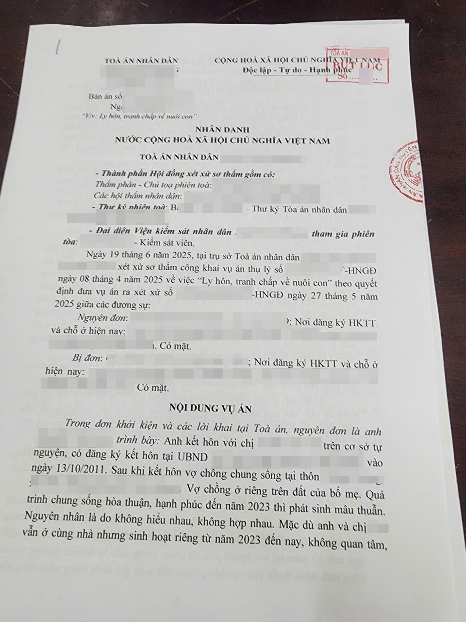 Bản án về ly hôn tranh chấp quyền nuôi con tại phường Phúc Yên tỉnh Phú Thọ Bản án về ly hôn tranh chấp quyền nuôi con tại phường Phúc Yên tỉnh Phú Thọ