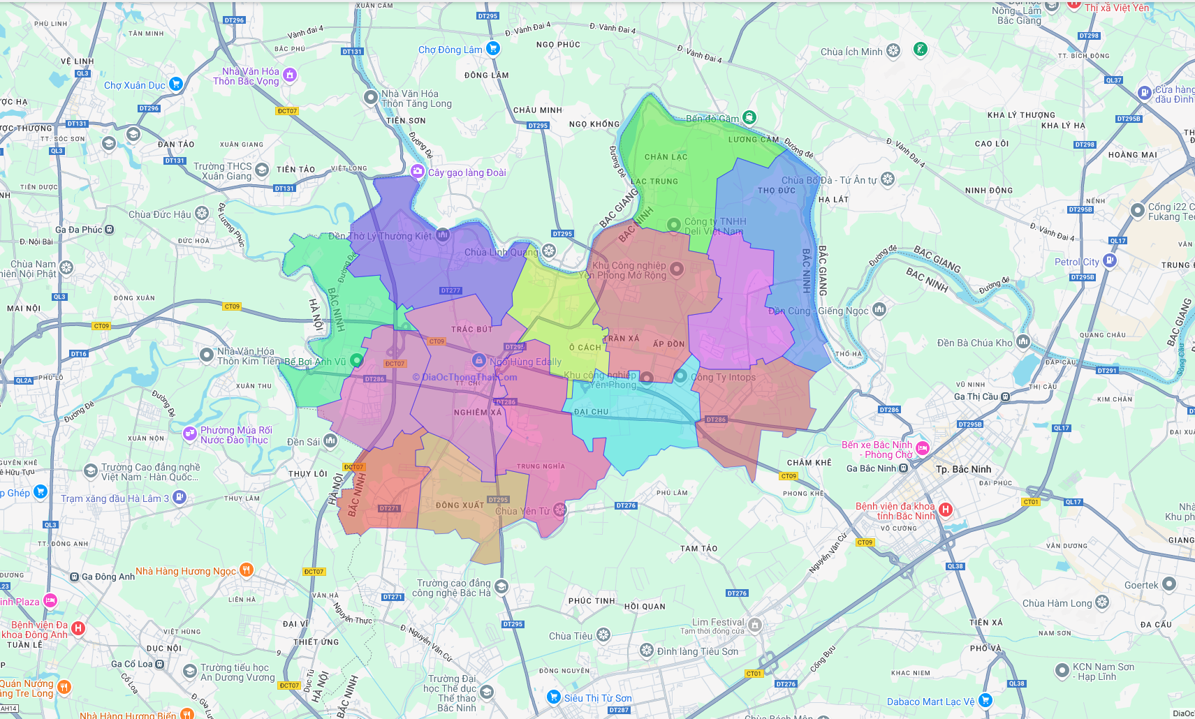 Bản đồ Yên Phong Bắc Ninh trước sáp nhập Bản đồ Yên Phong Bắc Ninh trước sáp nhập