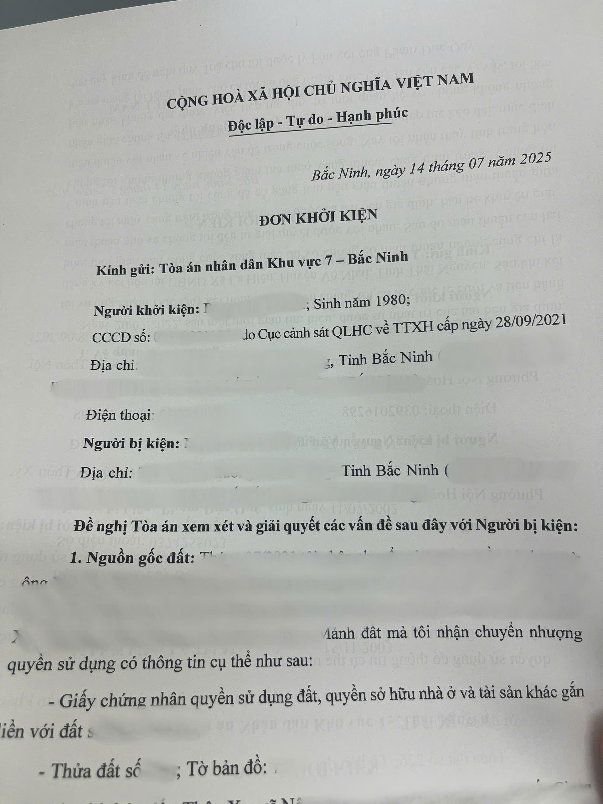 Đơn khởi kiện quy trình giải quyết tranh chấp đất đai Đơn khởi kiện quy trình giải quyết tranh chấp đất đai