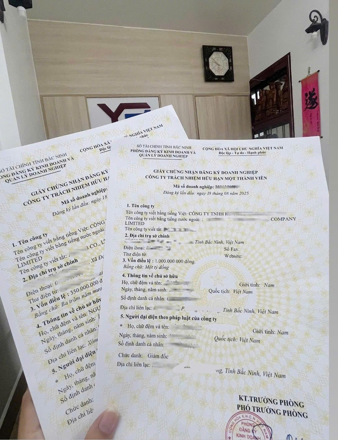 Kết quả dịch vụ thành lập công ty trọn gói Kết quả dịch vụ thành lập công ty trọn gói