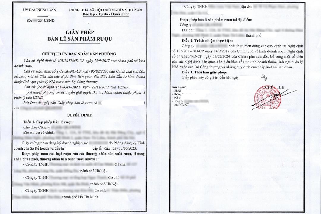 Kết quả giấy phép bán lẻ rượu cho khách hàng Kết quả giấy phép bán lẻ rượu cho khách hàng
