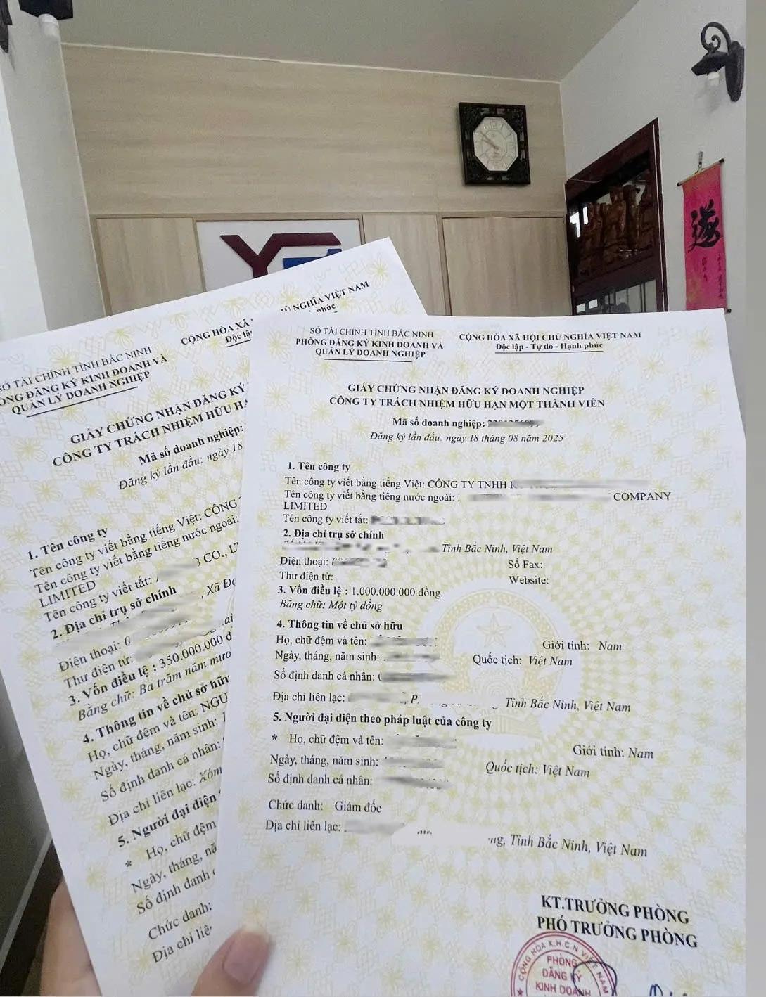 Kết quả thành lập công ty của văn phòng luật sư số 1 xã Yên Thế Kết quả thành lập công ty của văn phòng luật sư số 1 xã Yên Thế