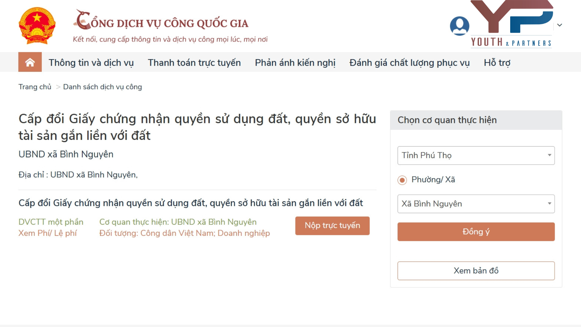 Nộp hồ sơ cấp đổi giấy chứng nhận quyền sử dụng đất online ở xã Bình Nguyên Nộp hồ sơ cấp đổi giấy chứng nhận quyền sử dụng đất online ở xã Bình Nguyên