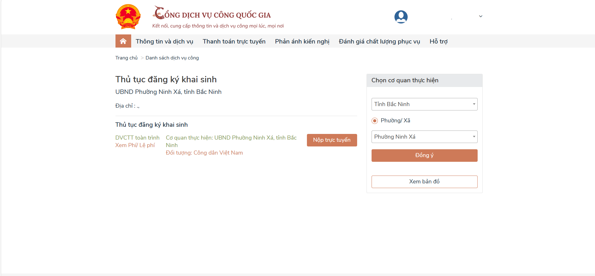 Nộp hồ sơ làm giấy khai sinh trực tuyến trên Cổng Dịch vụ công Quốc gia Nộp hồ sơ làm giấy khai sinh trực tuyến trên Cổng Dịch vụ công Quốc gia