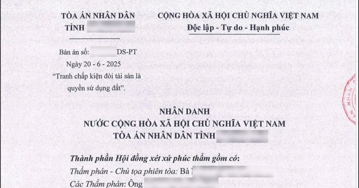 Bản án tranh chấp tài sản - chia di sản thừa kế
