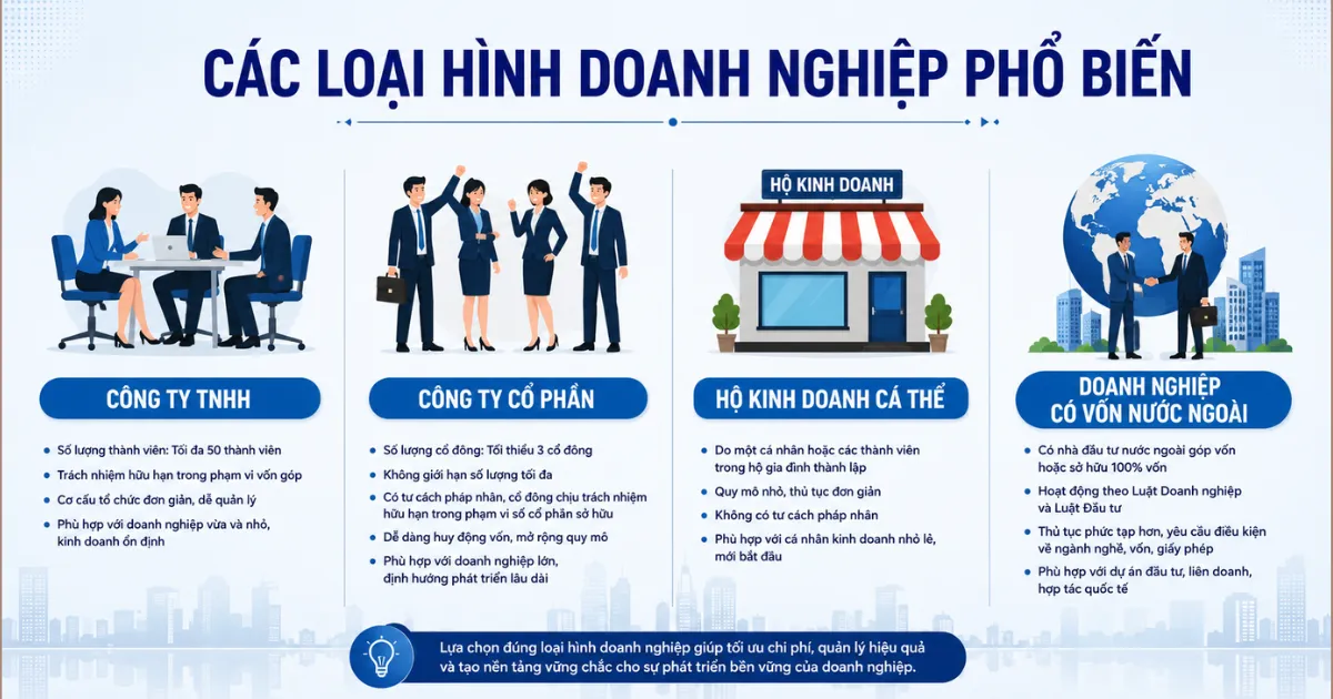 Các loại hình doanh nghiệp cần biết để thành lập công ty tại Hải Phòng