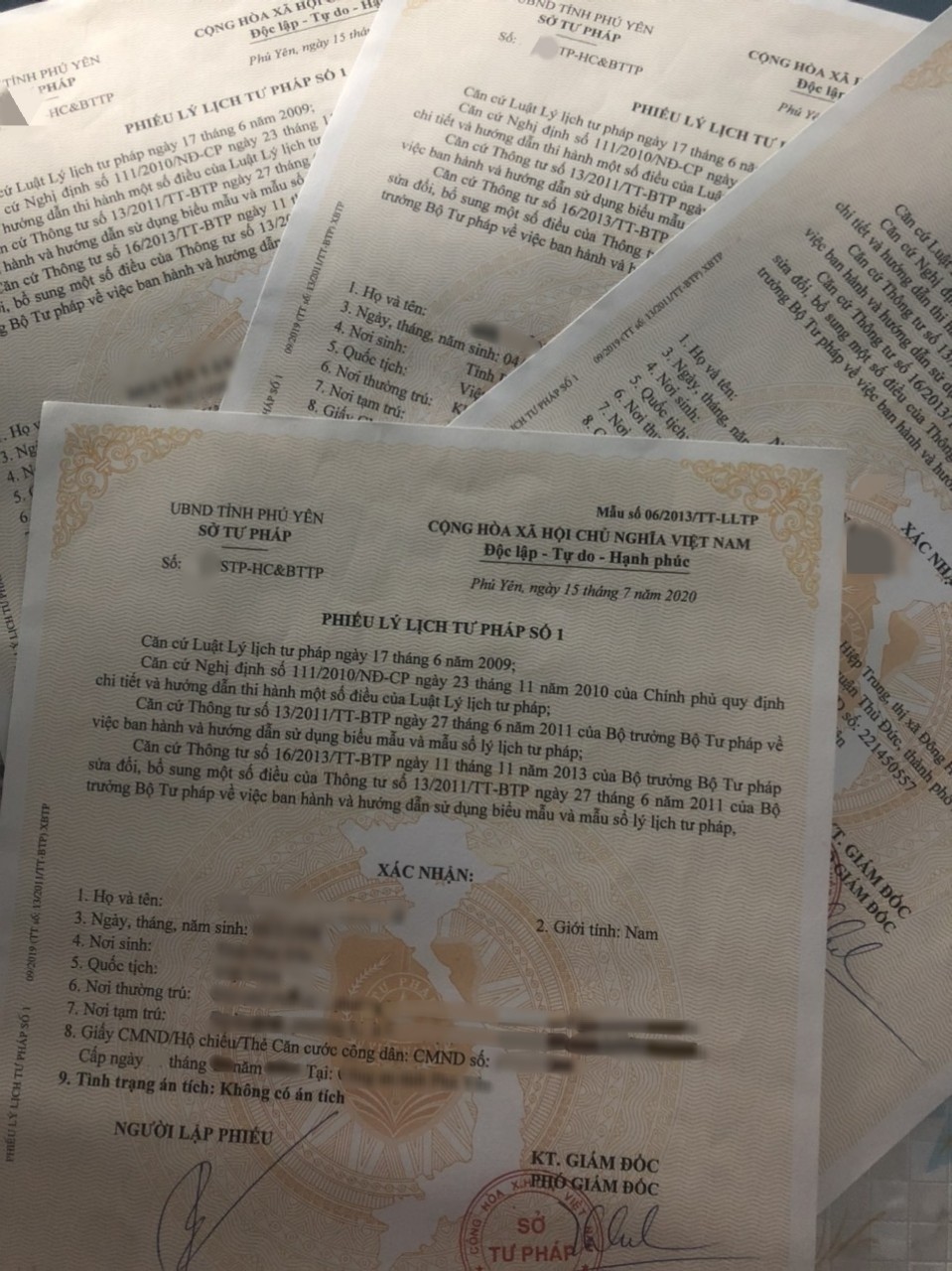 Cấp phiếu lý lịch tư pháp số 1 cho cá nhân thực hiện xin việc hoặc du học