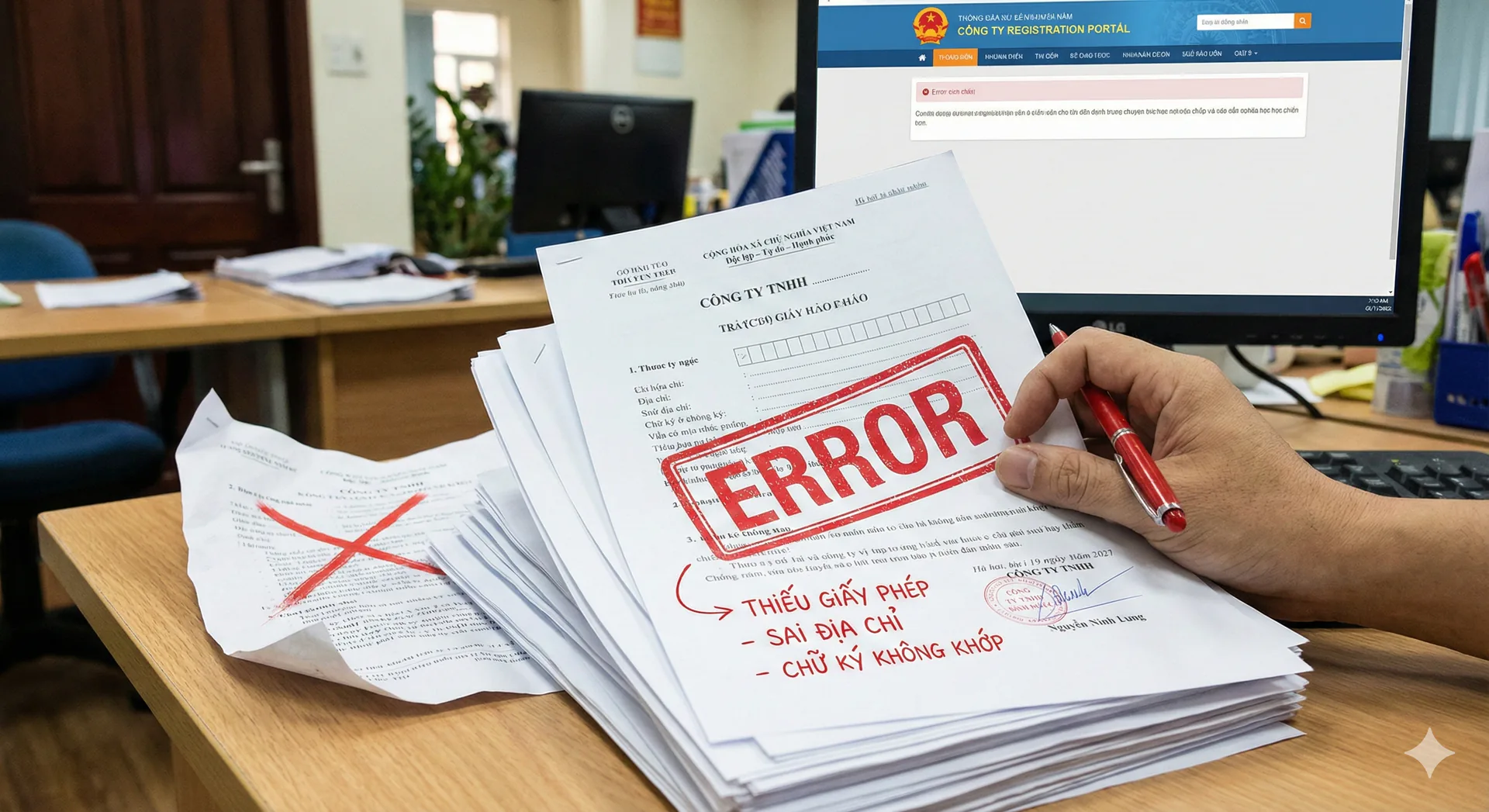 Dịch vụ đăng ký doanh nghiệp tư vấn sai sót hồ sơ