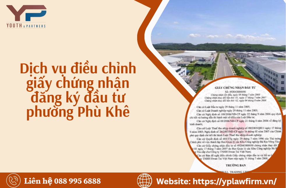 Điều chỉnh Giấy chứng nhận đăng ký đầu tư phường Phù Khê