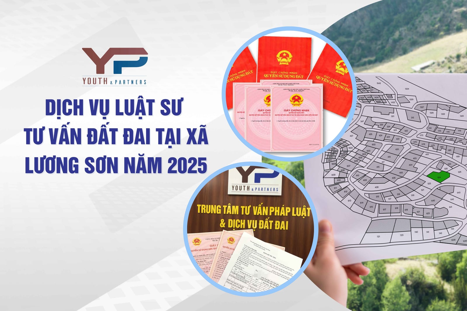 Dịch vụ luật sư tư vấn đất đai uy tín tại xã Lương Sơn, Phú Thọ 2025. Y&P Law Firm hỗ trợ giải quyết tranh chấp, thủ tục đất đai, đảm bảo quyền lợi tối ưu.