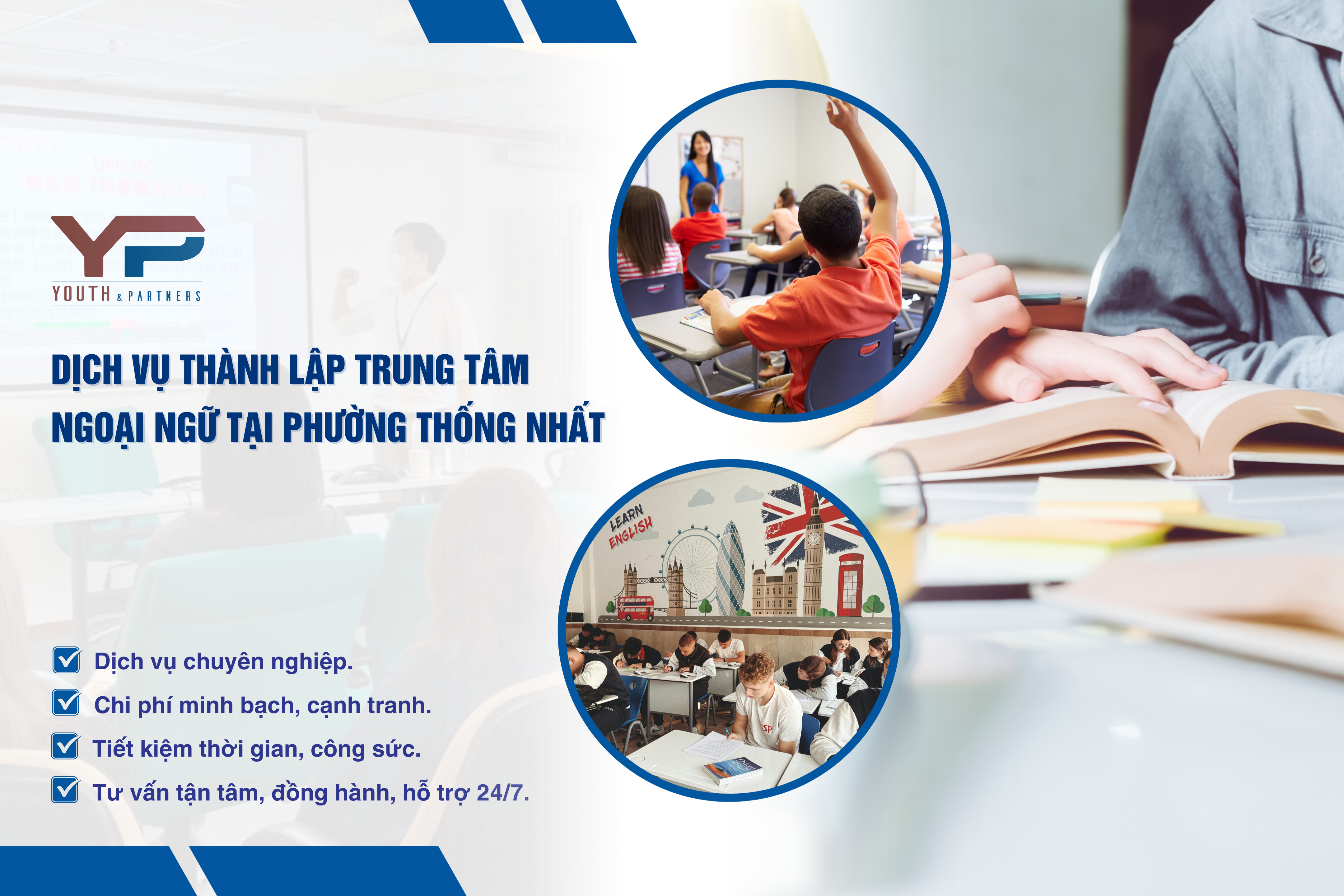 Dịch vụ thành lập trung tâm ngoại ngữ tại phường Thống Nhất 