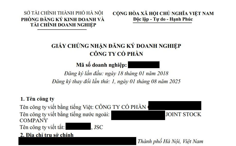 Dịch vụ thay đổi nội dung đăng ký doanh nghiệp tại phường Tây Hồ