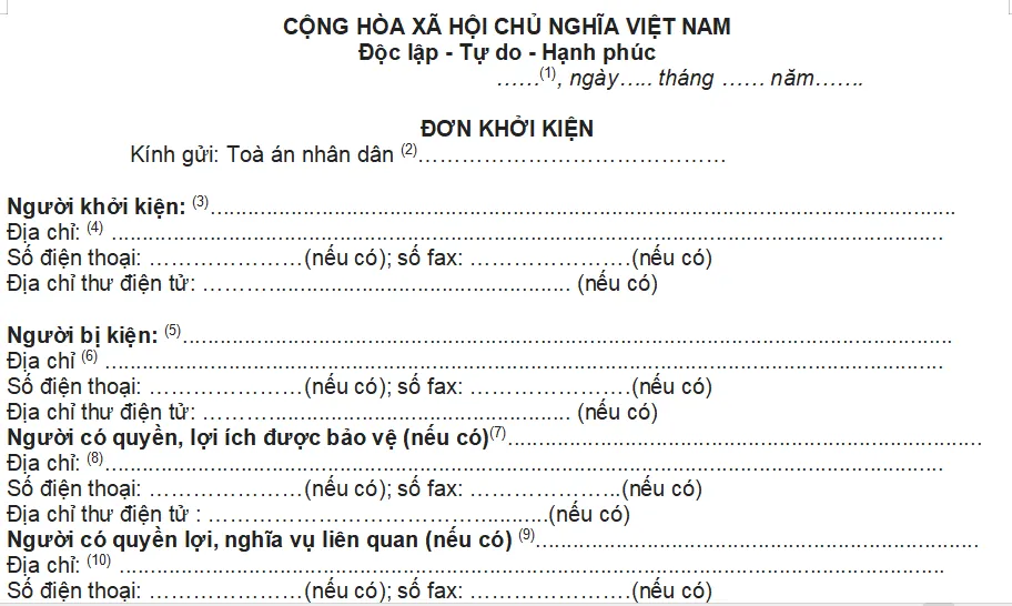 Đơn khởi kiện ly hôn là bắt buộc trong dịch vụ ly hôn đơn phương trọn gói