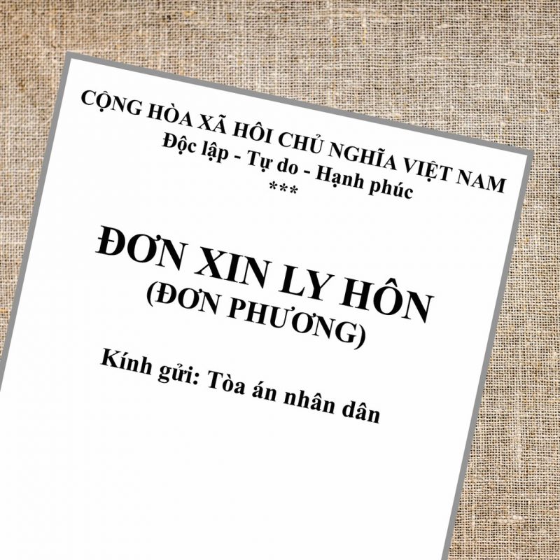 Đơn ly hôn đơn phương