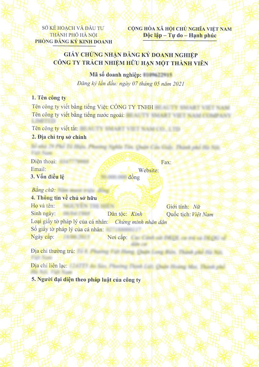 Giấy chứng nhận đăng ký doanh nghiệp thành lập doanh nghiệp tại Bắc Ninh