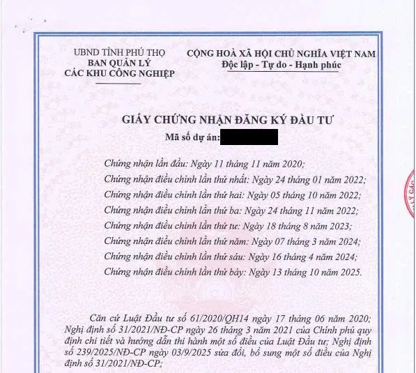 Giấy chứng nhận đầu tư nước ngoài vào việt nam