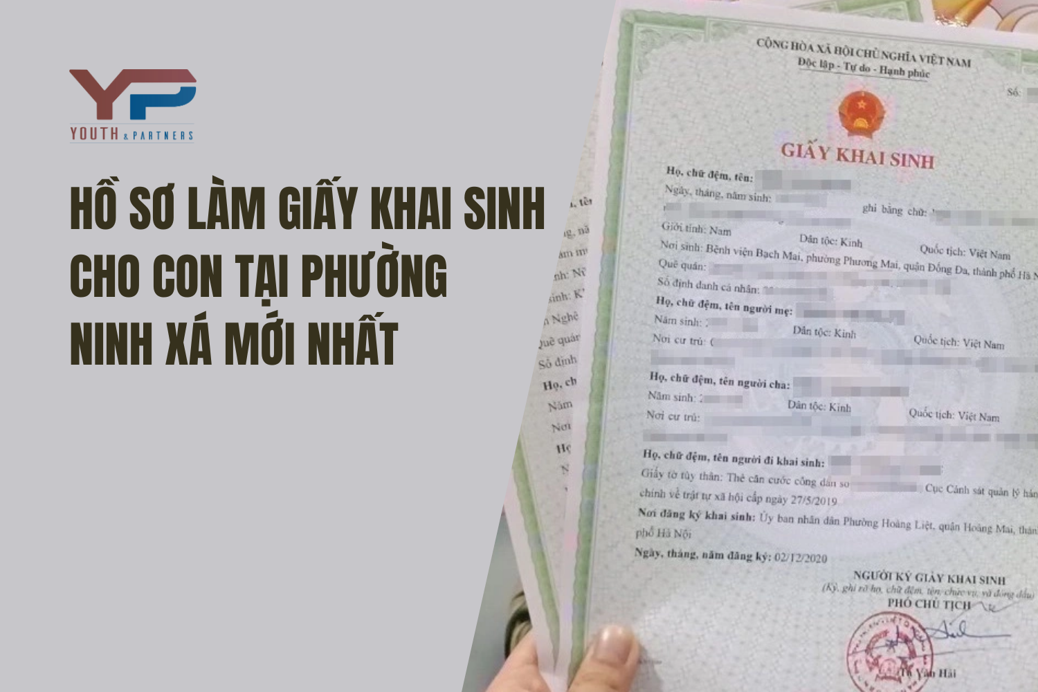 Hồ sơ làm giấy khai sinh cho con tại phường Ninh Xá mới nhất