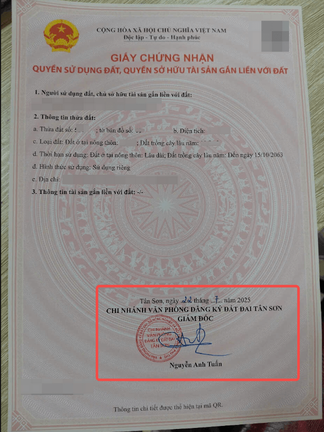 Kết quả của khách hàng sau khi nhận chuyển nhượng quyền sử dụng đất