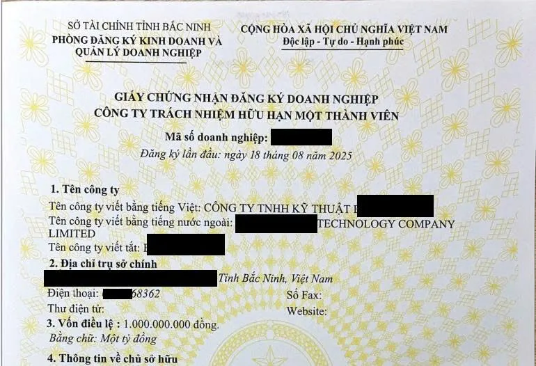 kết quả dịch vụ đăng ký doanh nghiệp tại phường Vân Hà