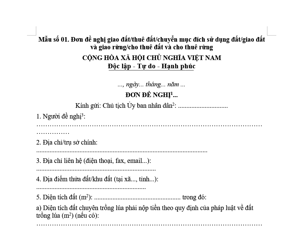 Luật sư đất đai soạn đơn đề nghị theo mẫu