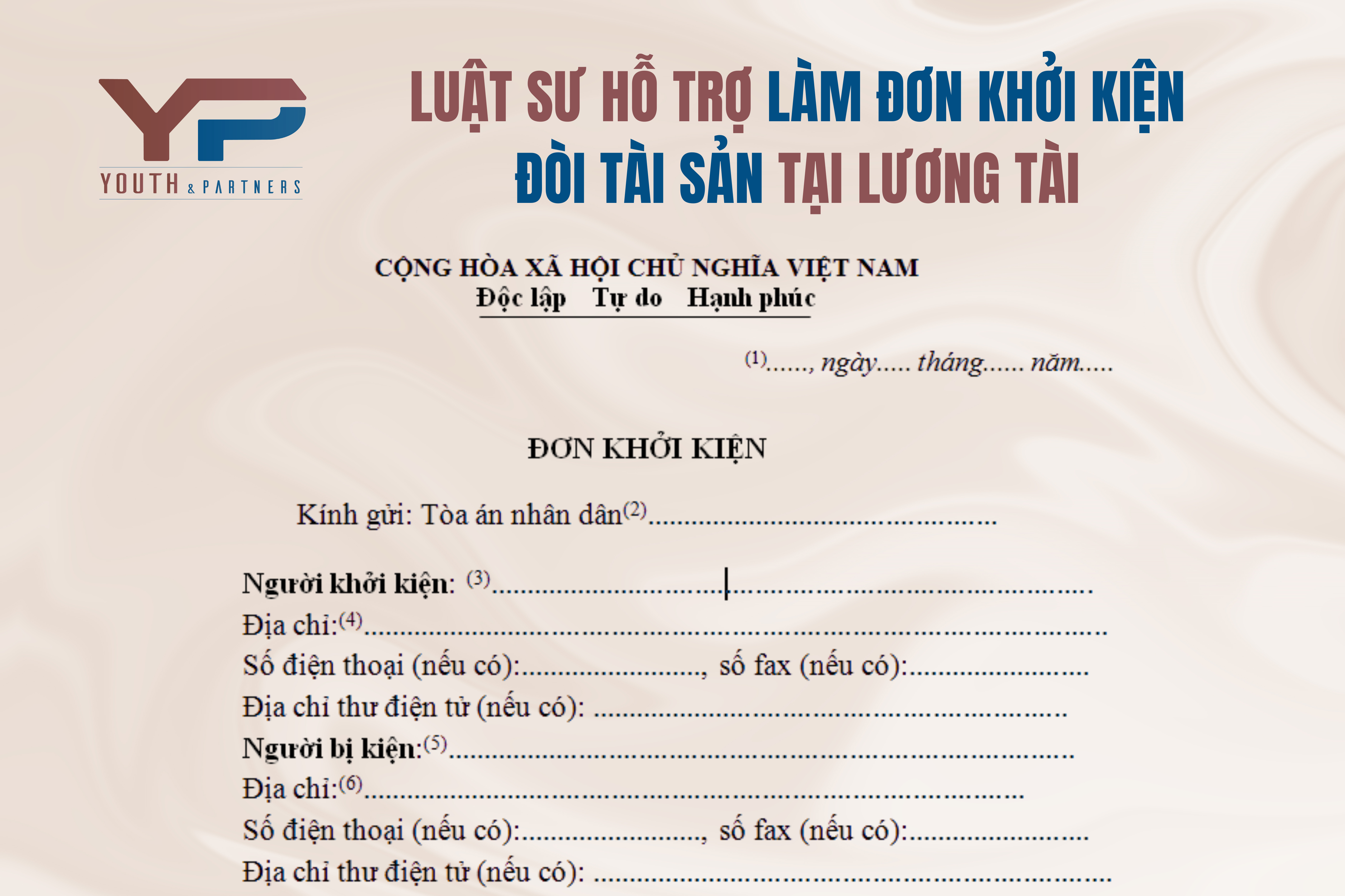 Luật sư hỗ trợ làm đơn khởi kiện đòi tài sản tại Lương Tài