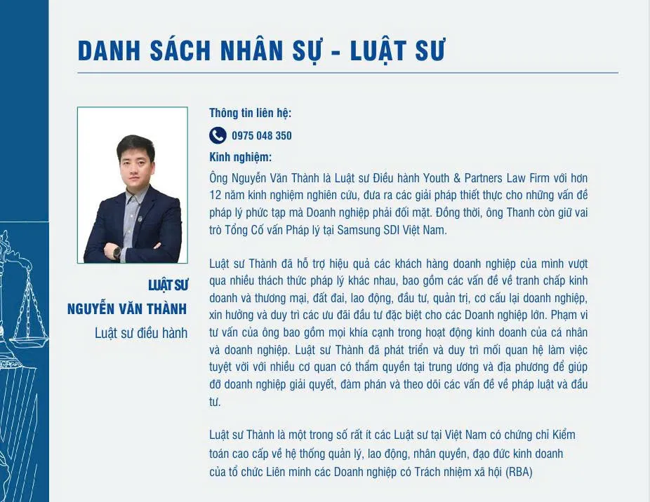 Luật sư Nguyễn Văn Thành nổi bật nhất trong danh sách luật sư uy tín tại tỉnh Phú Thọ