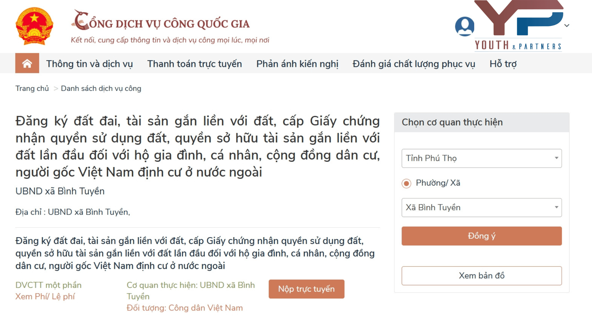 Luật sư tư vấn cấp giấy chứng nhận lần đầu ở dịch vụ công xã Bình Tuyền