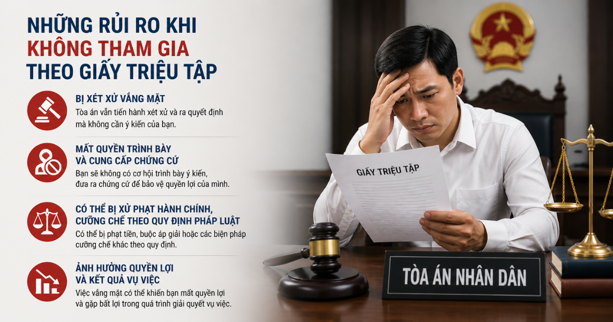 Những rủi ro pháp lý khi nhận giấy triệu tập của tòa án