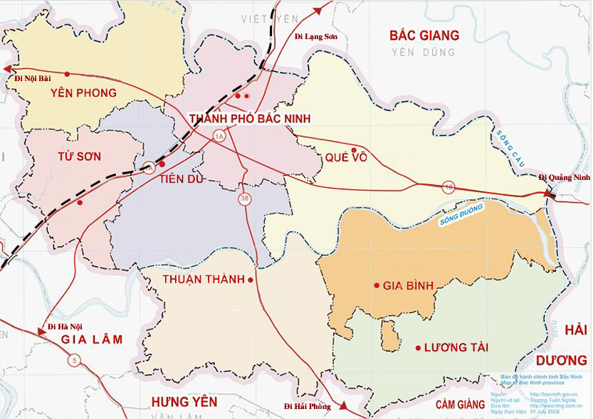 Thành lập doanh nghiệp tại Bắc Ninh bản đồ