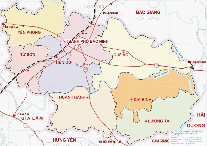 Thành lập doanh nghiệp tại Bắc Ninh bản đồ