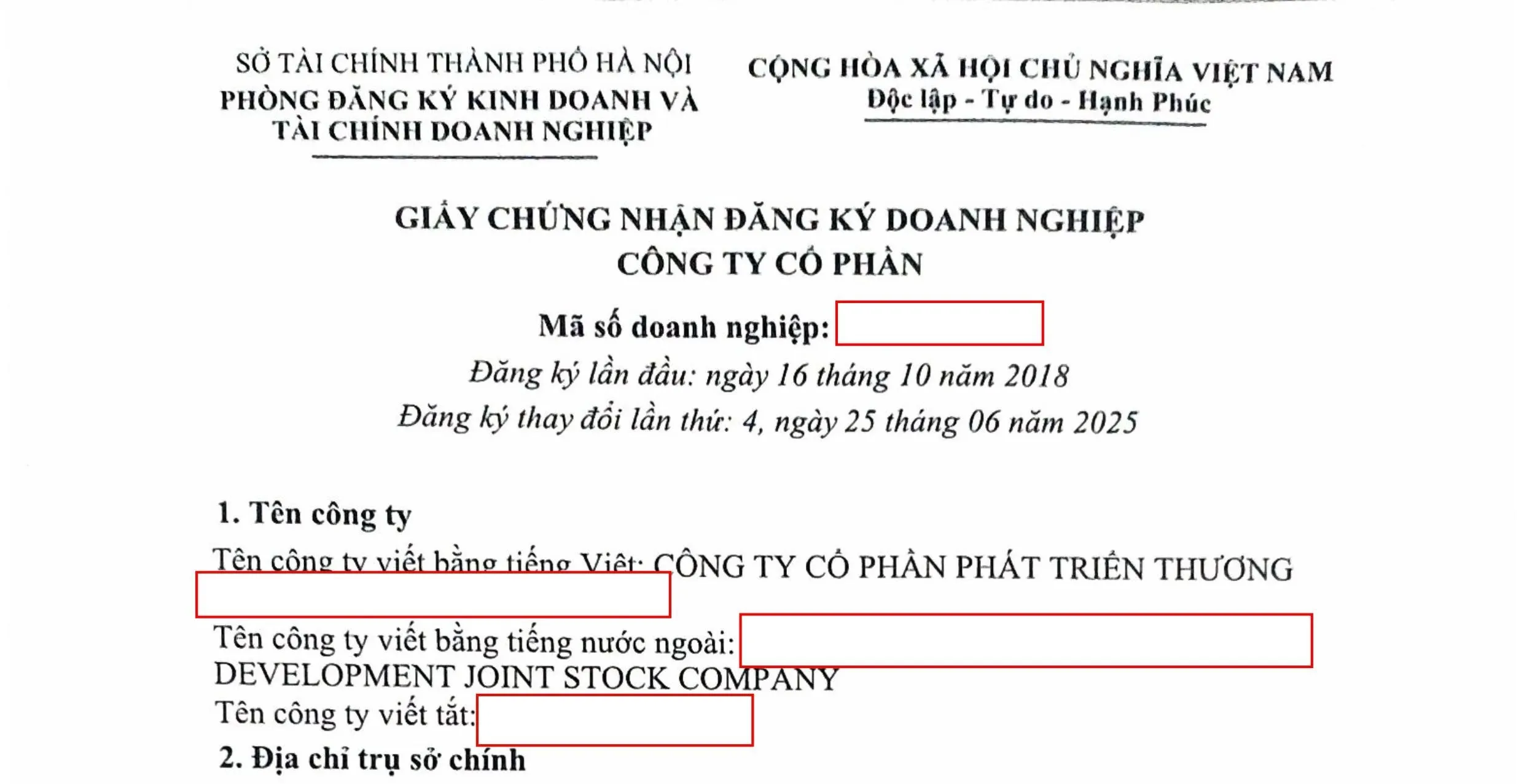 thành lập doanh nghiệp tại phường giảng võ