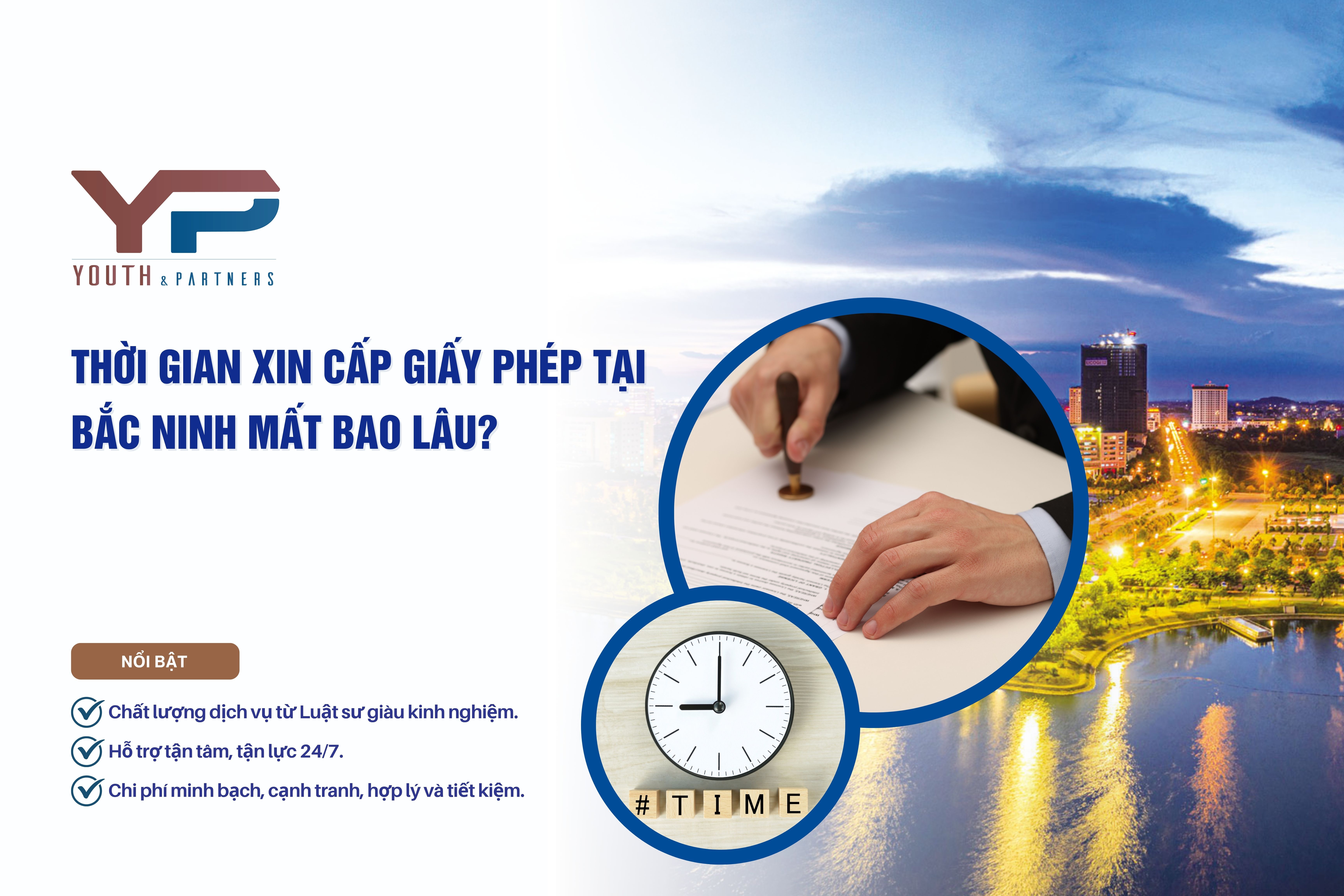 Thời gian xin cấp giấy phép tại Bắc Ninh phụ thuộc vào loại hình và chất lượng hồ sơ. Y&P hỗ trợ doanh nghiệp hoàn tất đúng hạn. Đọc ngay để biết thông tin!