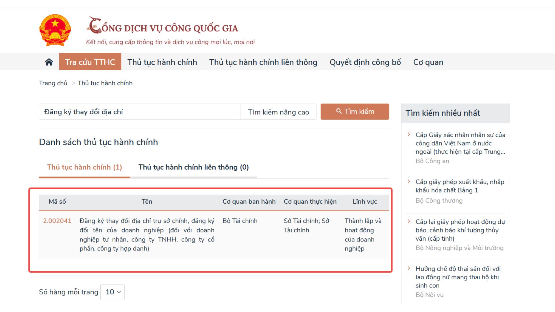 Thực hiện thủ tục thay đổi địa chỉ doanh nghiệp online