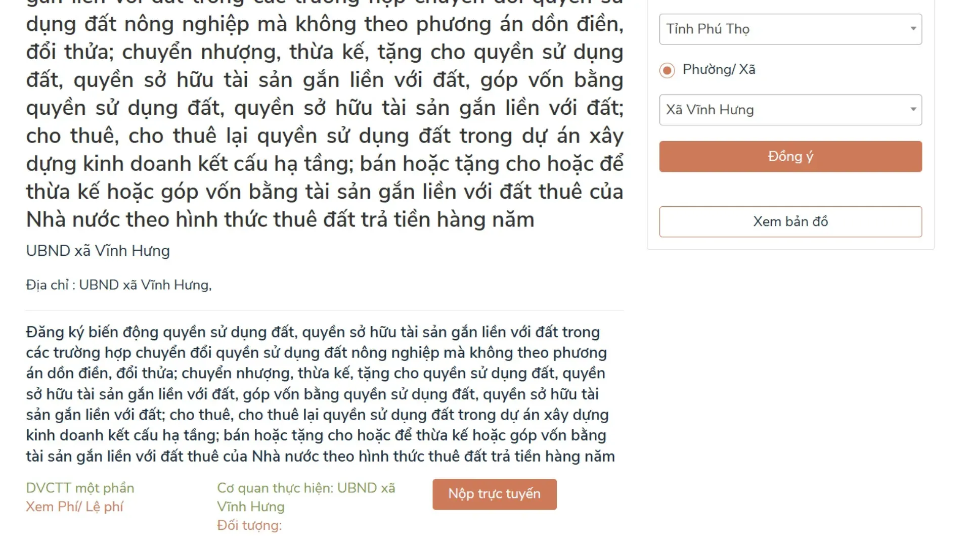 Tư vấn sang tên giấy chứng nhận quyền sử dụng đất ở dịch vụ công xã Vĩnh Hưng