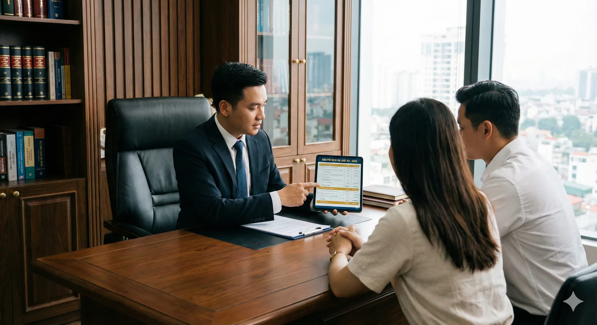 Văn phòng luật sư báo phí dịch vụ cho khách hàng