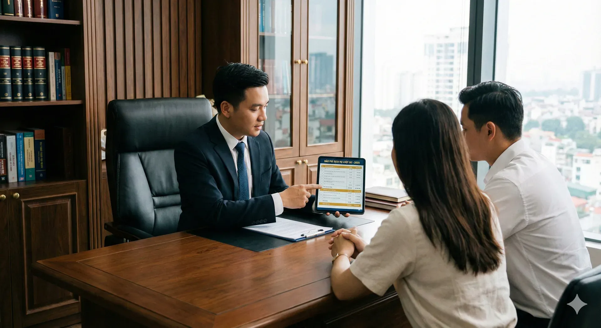 Văn phòng luật sư báo phí dịch vụ cho khách hàng