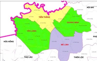Các xã thuộc huyện Mê Linh Hà Nội sau sáp nhập 2025