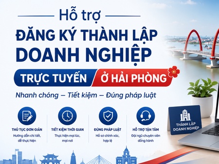 Hỗ trợ đăng ký thành lập doanh nghiệp trực tuyến ở Hải Phòng