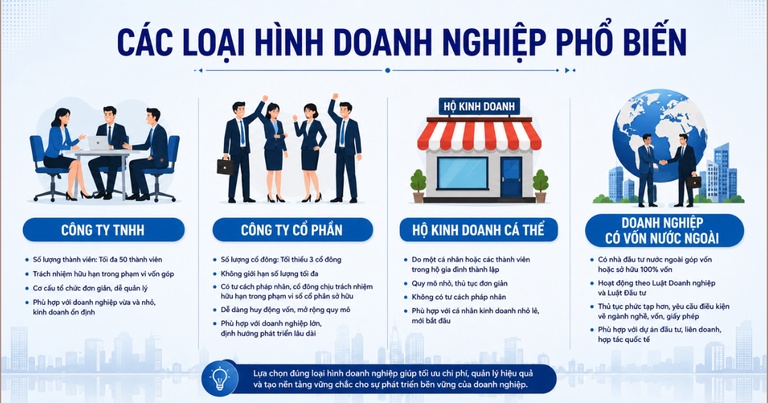 Các loại hình doanh nghiệp cần biết để thành lập công ty tại Hải Phòng