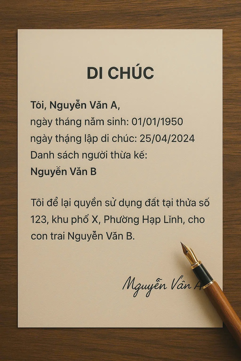 Chia tài sản thừa kế có thể được dựa theo di chúc Chia tài sản thừa kế có thể được dựa theo di chúc