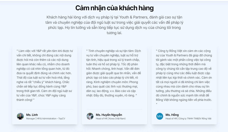 cảm nhận của khách hàng về công ty luật YP top 5 công ty luật bắc ninh chuyên nghiệp
