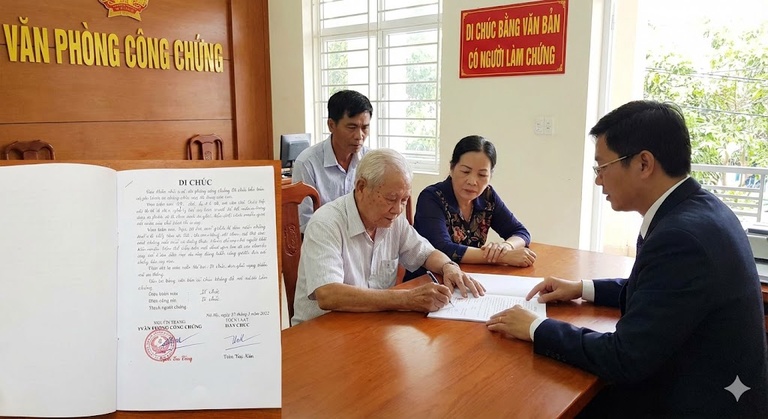 Di chúc bằng văn bản có người làm chứng Di chúc bằng văn bản có người làm chứng