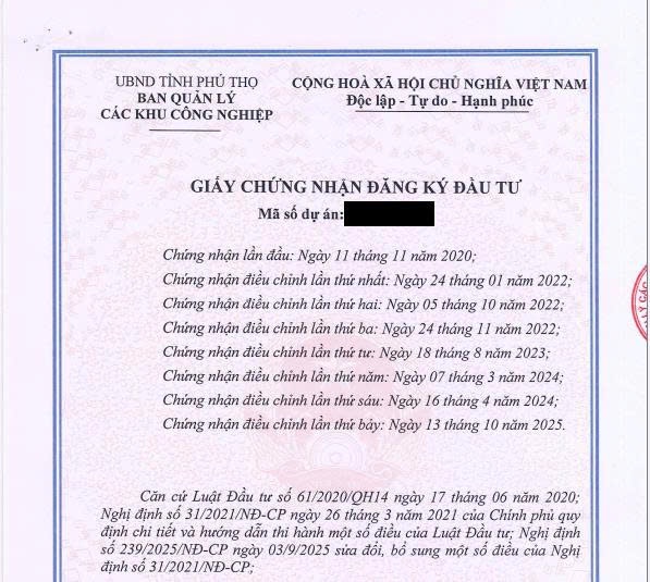 Giấy chứng nhận đầu tư nước ngoài vào việt nam Giấy chứng nhận đầu tư nước ngoài vào việt nam