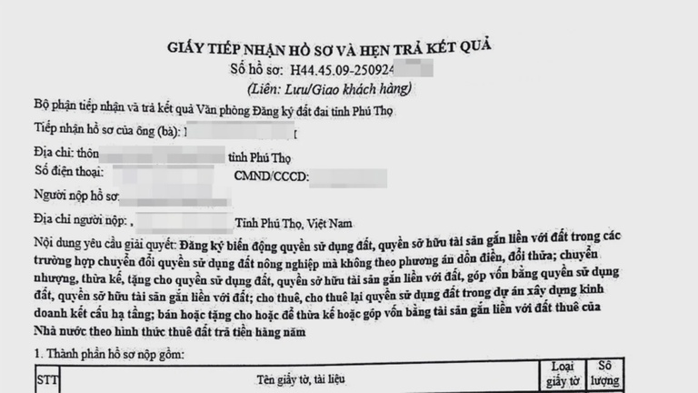 Giấy hẹn trả kết quả sang tên giấy chứng nhận quyền sử dụng đất Giấy hẹn trả kết quả sang tên giấy chứng nhận quyền sử dụng đất