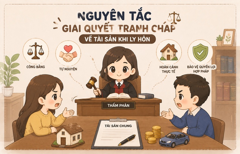 Nguyên tắc giải quyết tranh chấp tài sản khi ly hôn