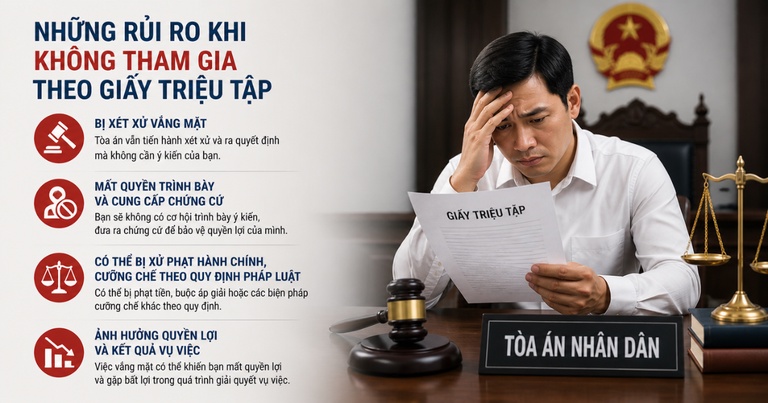 Những rủi ro pháp lý khi nhận giấy triệu tập của tòa án