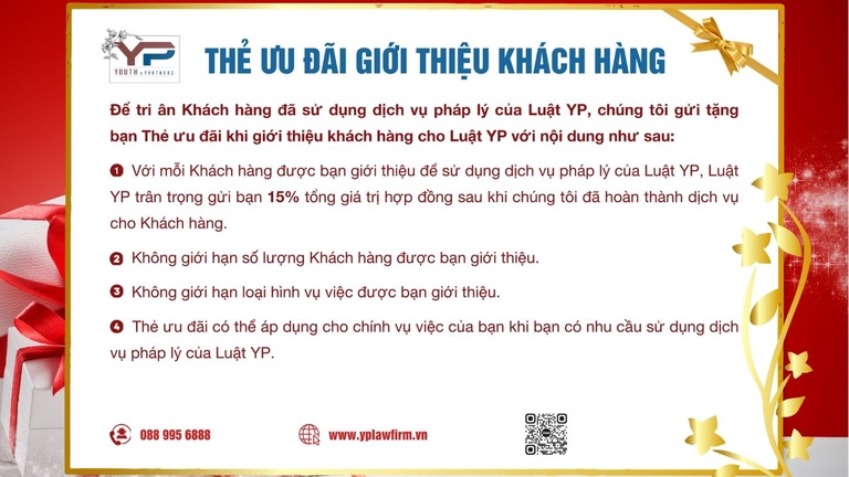 Thẻ ưu đãi dành cho khách hàng sau khi sử dụng dịch vụ của Văn phòng luật sư Tuyên Quang
