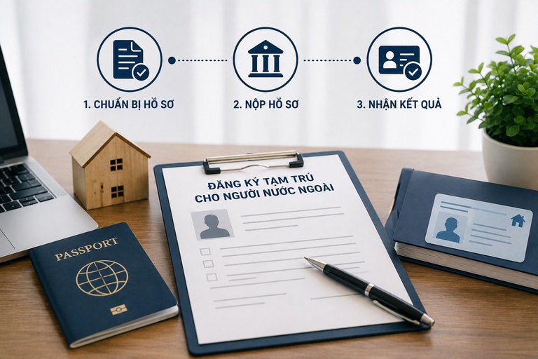 Quy trình dịch vụ thủ tục đăng ký tạm trú cho người nước ngoài tại YP Law Firm