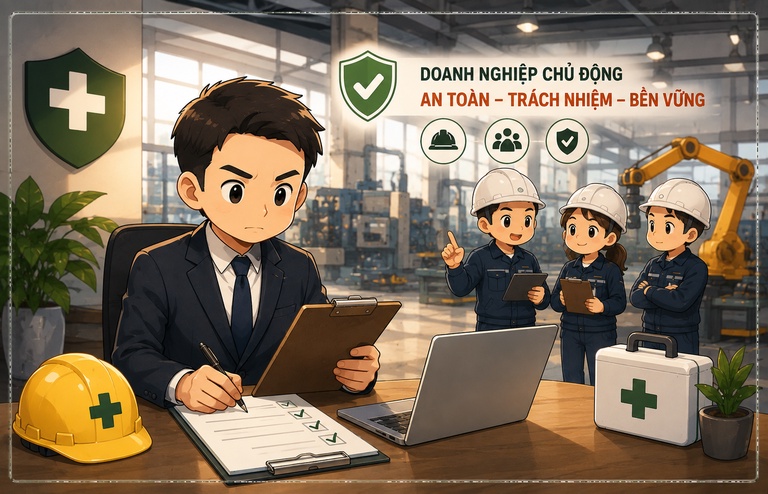 Doanh nghiệp thực hiện trách nhiệm an toàn lao động