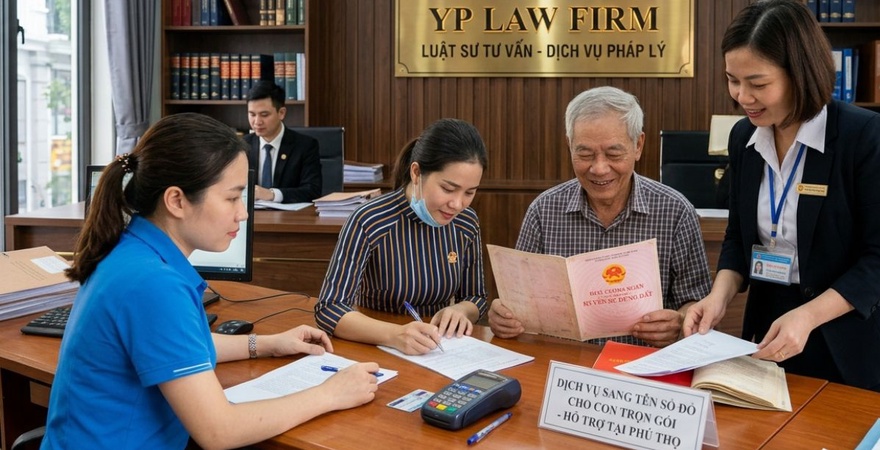 Sang tên sổ đỏ cho con trọn gói tại Phú Thọ uy tín của Youth & Partners giúp hoàn thiện thủ tục nhanh chóng, đúng luật, cam kết chi phí tối ưu chỉ từ 4 triệu.